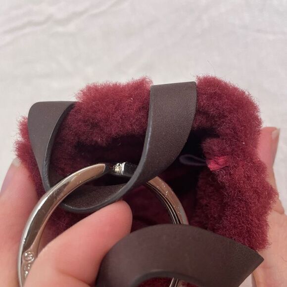 UGG Australia Red Charm Keychain Mini Micro Bag Clip Vintage Y2K Shearling Suede - Picture 3 of 5